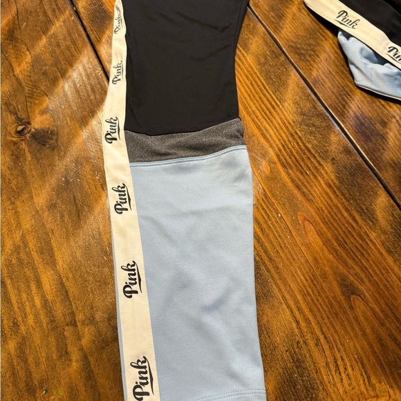 NWT PINK Victoria Secret High Waisted Lt Blue/Black/White Legging Size M (2016) - Picture 7 of 9
